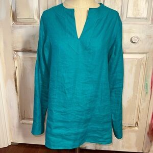 Like New Teal Ralph Lauren Linen Tunic Top